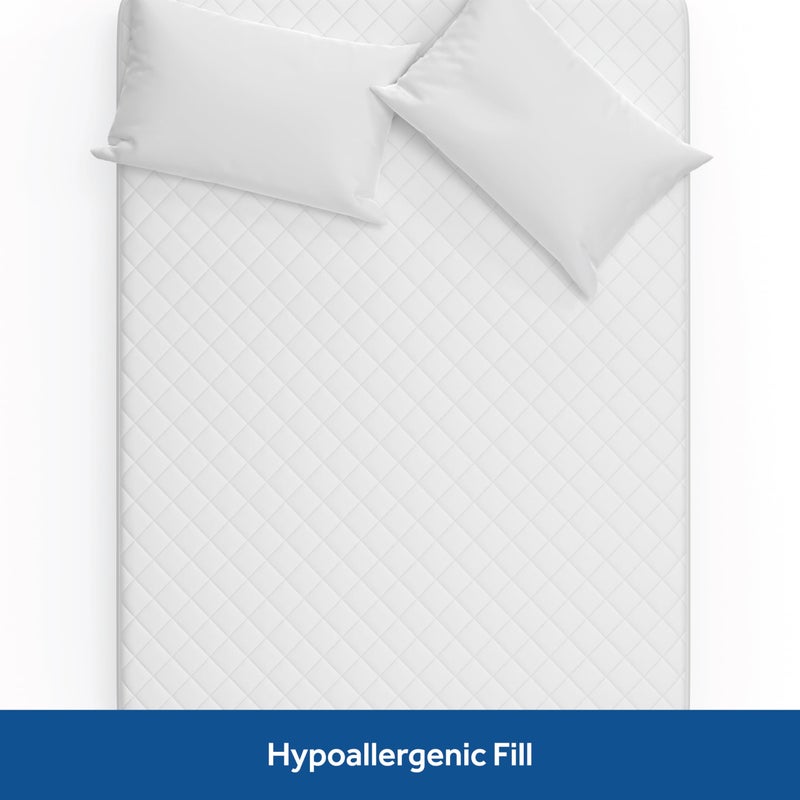 Sealy Luxury 100% Cotton Soft Top Layer, High Loft Comfort EternaLoft Fiberfill, Durable Stretch Corners Mattresses 18 Inches Deep Machine Washable Fitted Mattress Pad, Full Size, White - Image 3